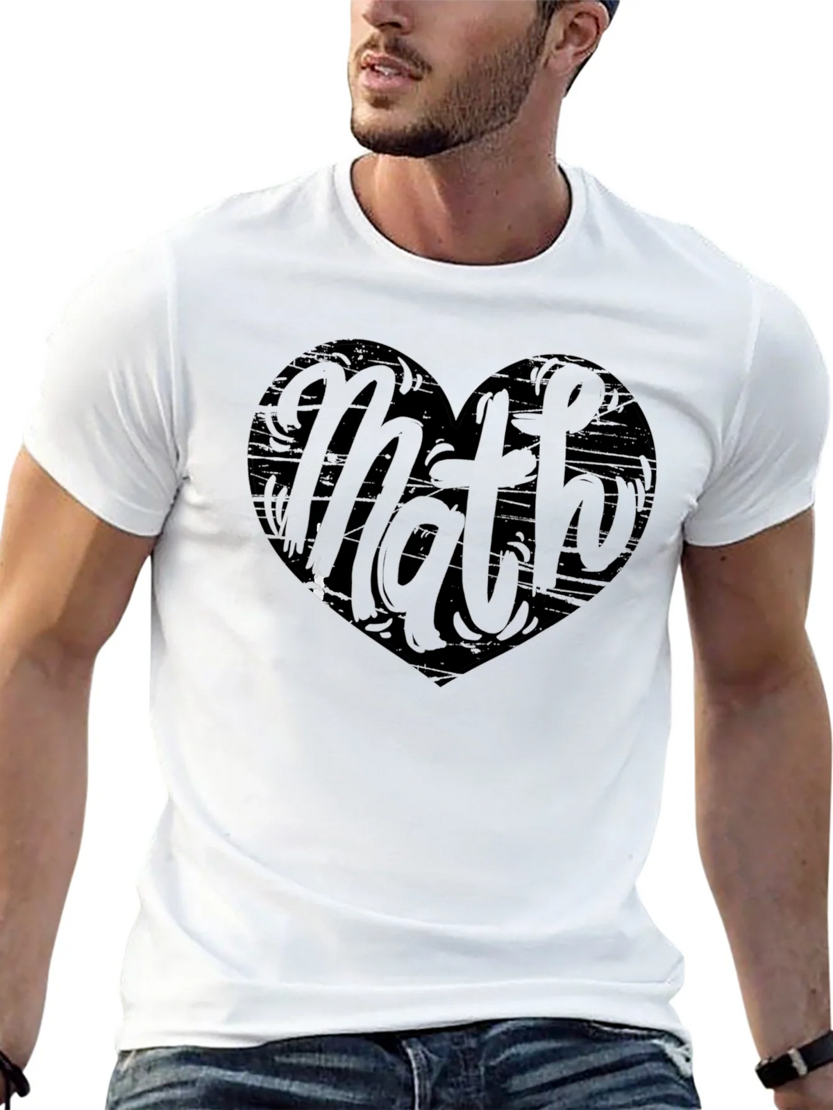 Math Heart Graphic Tee - Black Cotton Shirt product image 12