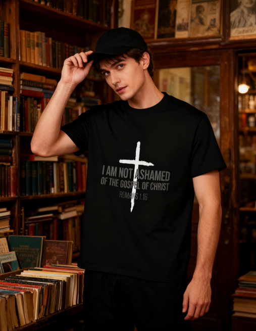 “I Am Not Ashamed of the Gospel” Christian T-Shirt - Romans product image 2