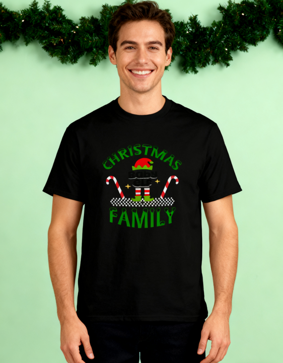 Christmas Baby Elf Family T-Shirt - 100% Cotton, Festive product image 7