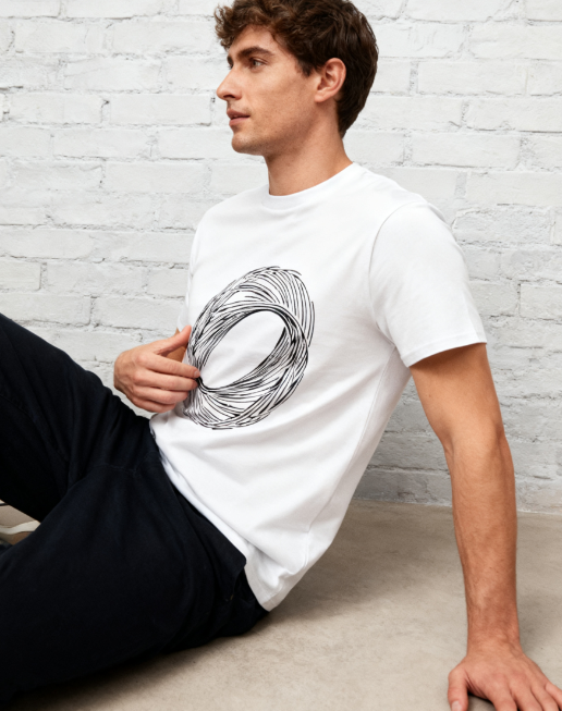 Abstract Circular Lines Art Graphic T-Shirt - 100% Cotton product image 3