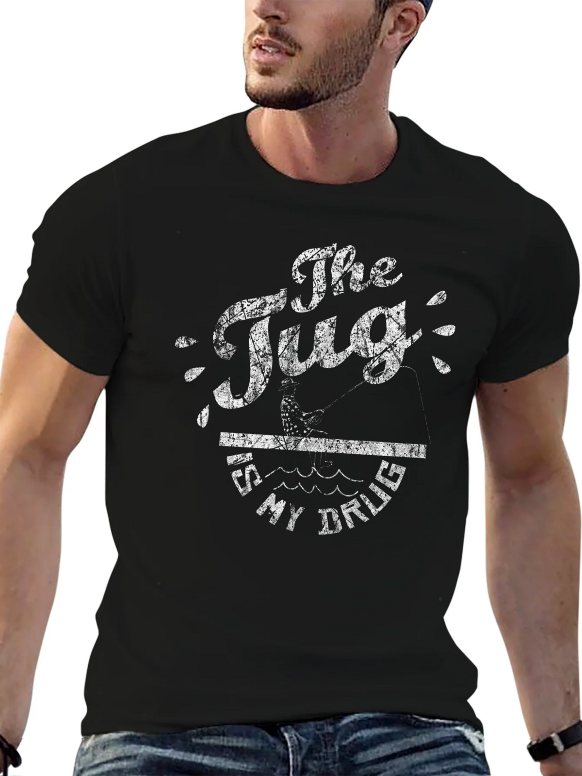 The Tug Is My Drug Fishing T-Shirt product image 6