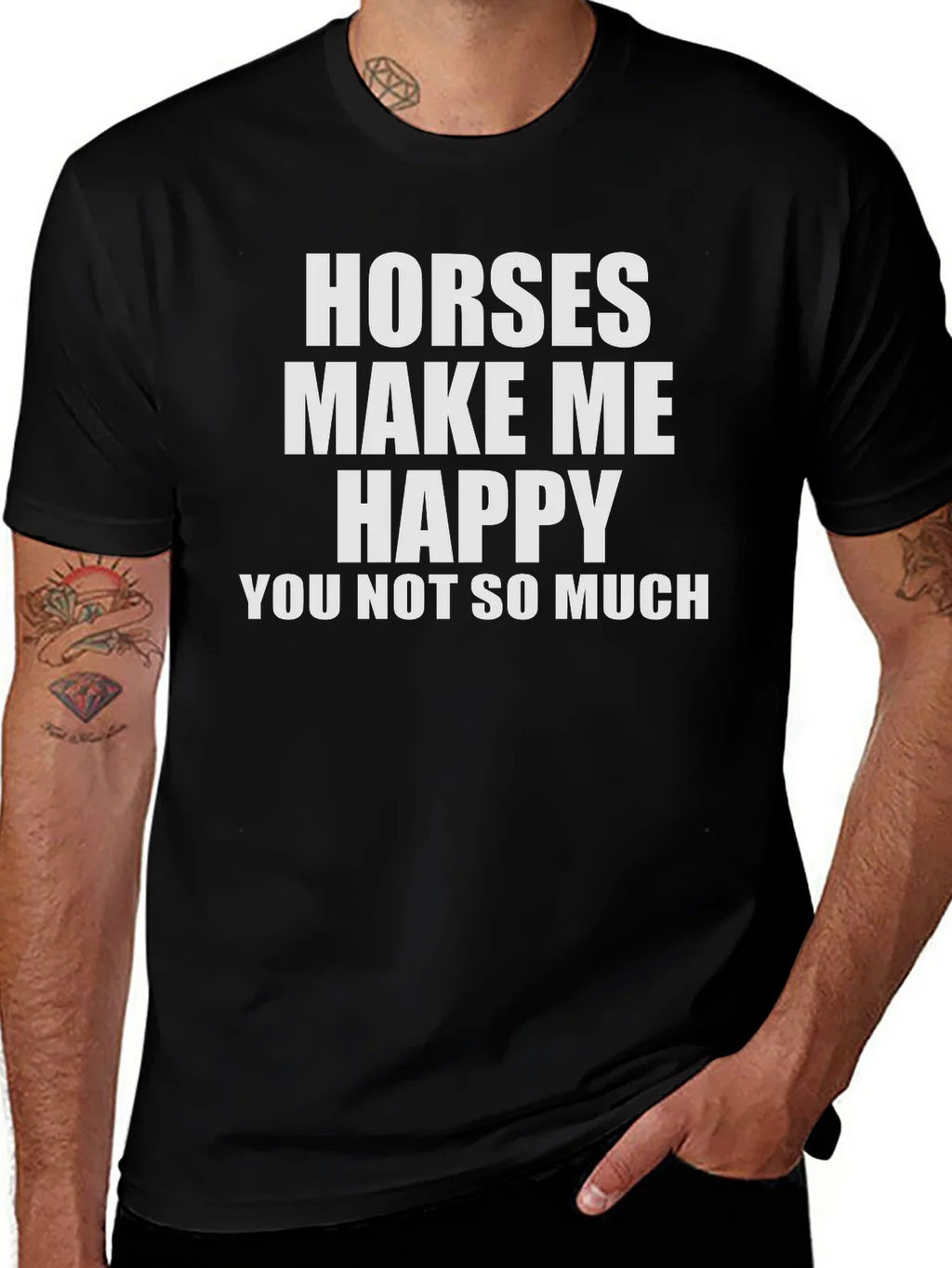 Horses Make Me Happy T-Shirt - Funny Equestrian Tee product image 1