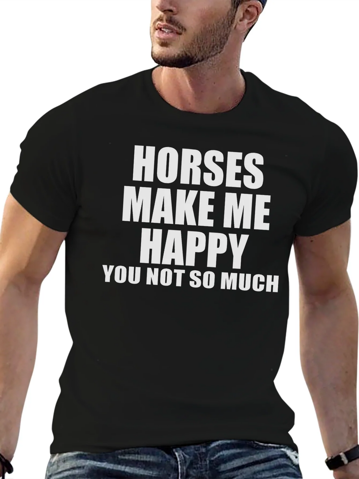 Horses Make Me Happy T-Shirt - Funny Equestrian Tee product image 6