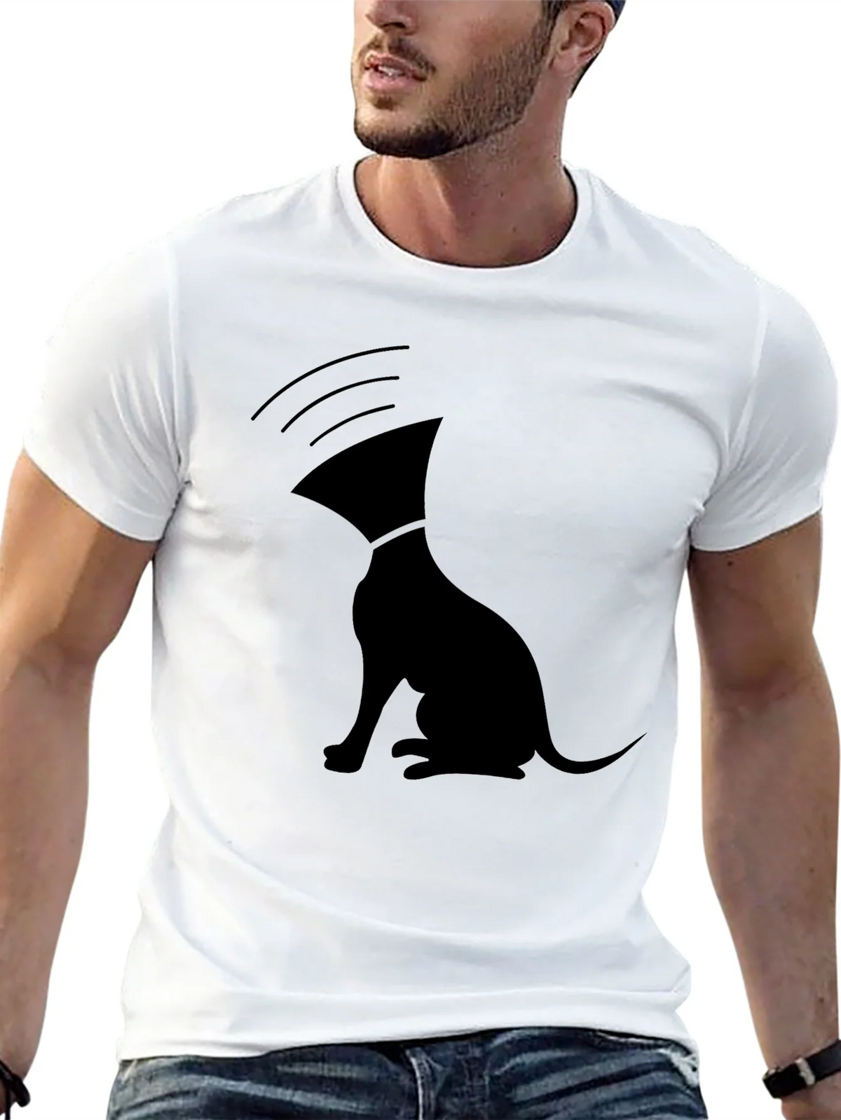 Unique Graphic T-Shirt: Dog with Cone of Shame product image 12