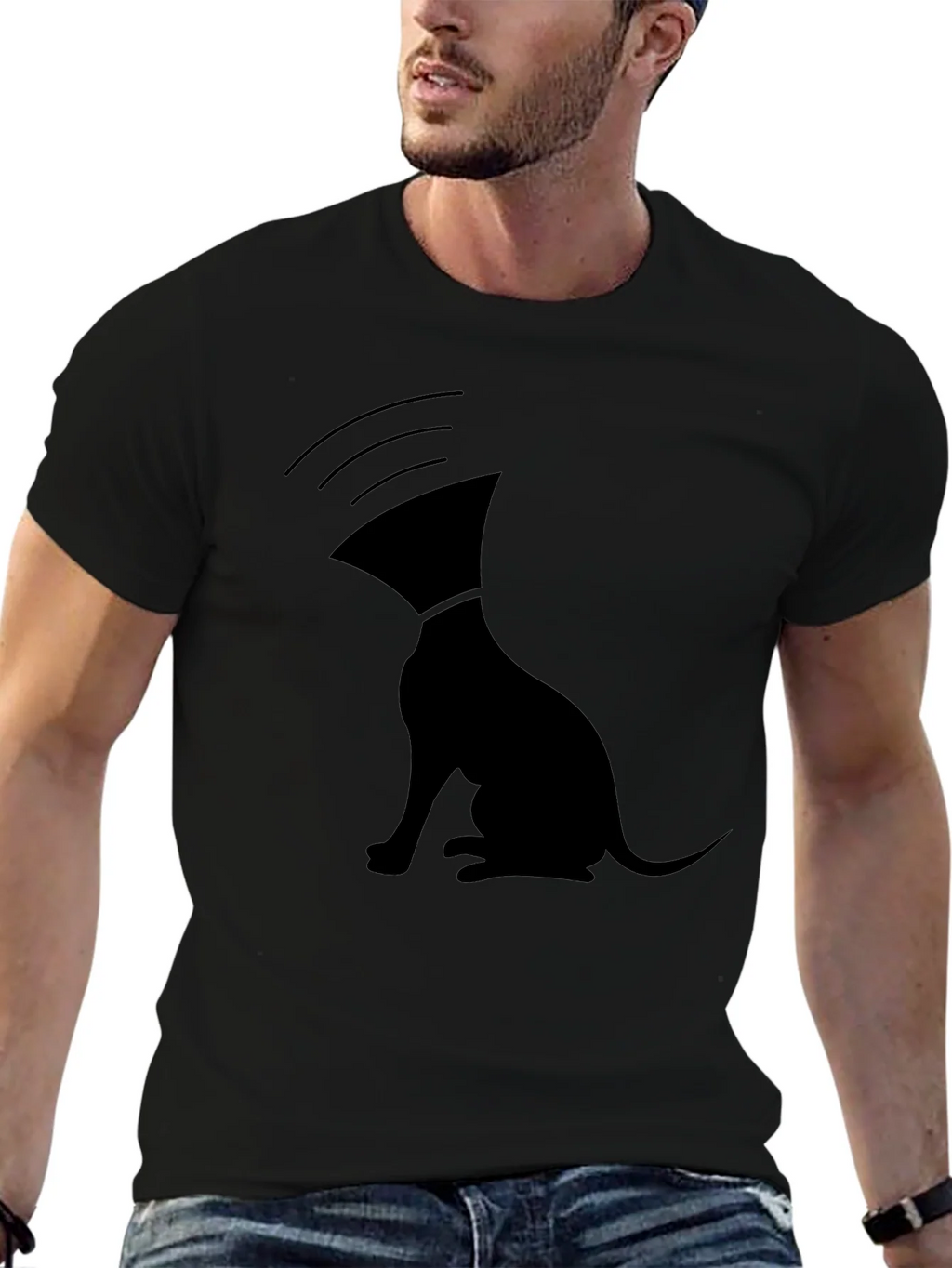Unique Graphic T-Shirt: Dog with Cone of Shame product image 6