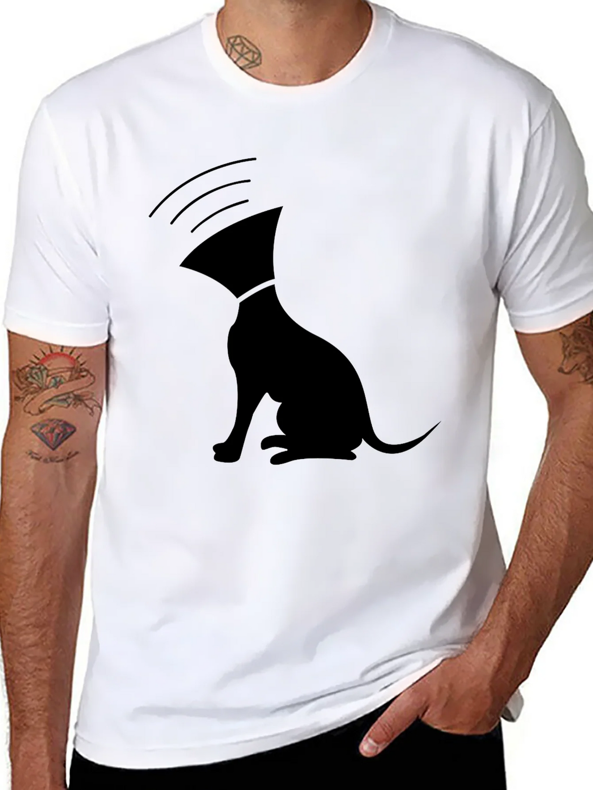 Unique Graphic T-Shirt: Dog with Cone of Shame product image 7
