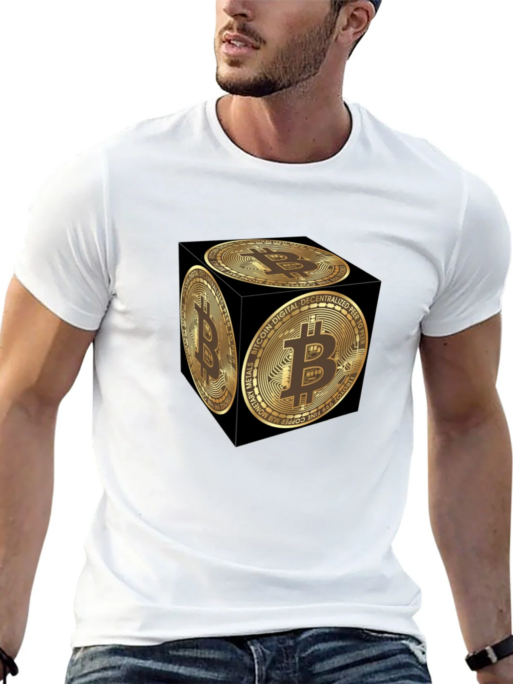 Bitcoin Cube Graphic Tee - Crypto Currency Fashion product image 12