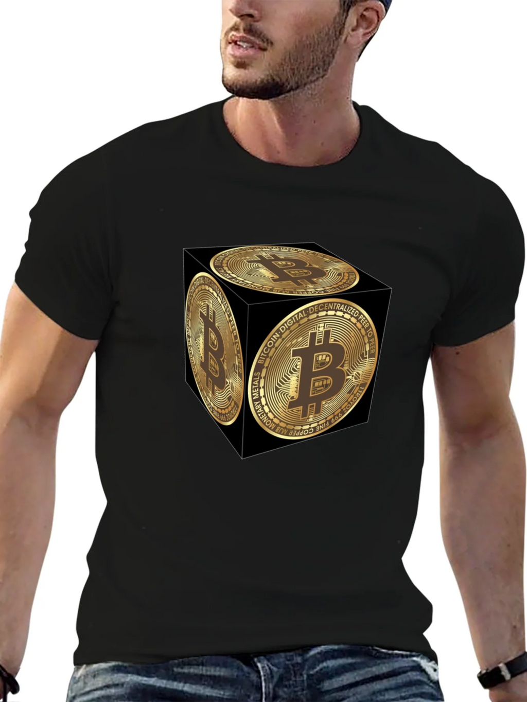 Bitcoin Cube Graphic Tee - Crypto Currency Fashion product image 6