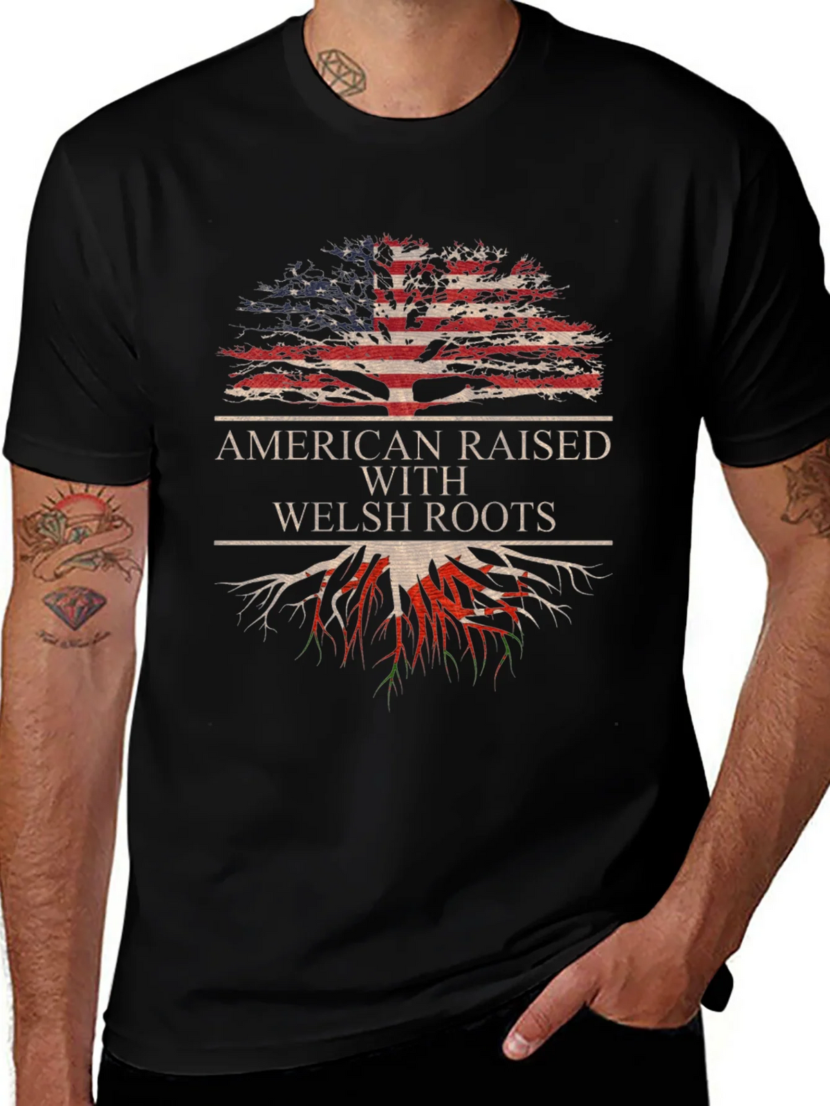 American Raised With Welsh Roots T-Shirt product image 1