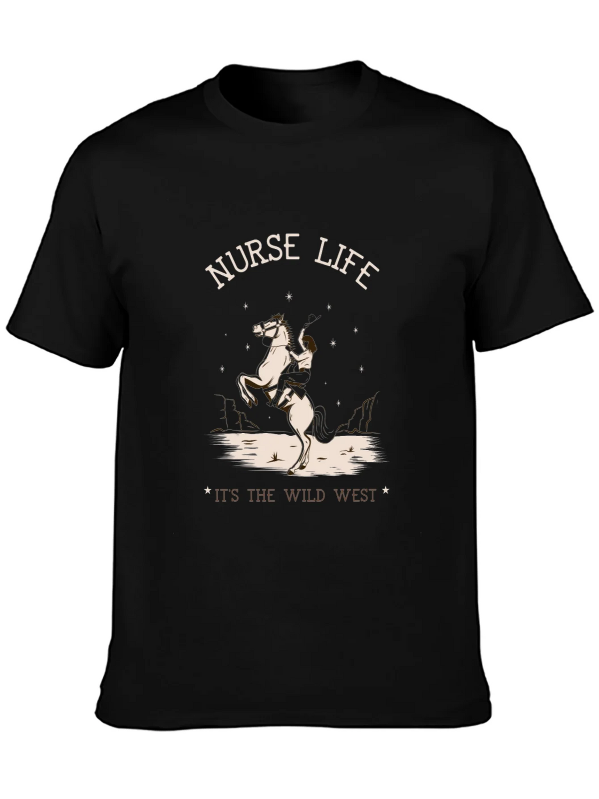 Nurse Life Wild West Black T-Shirt product image 1
