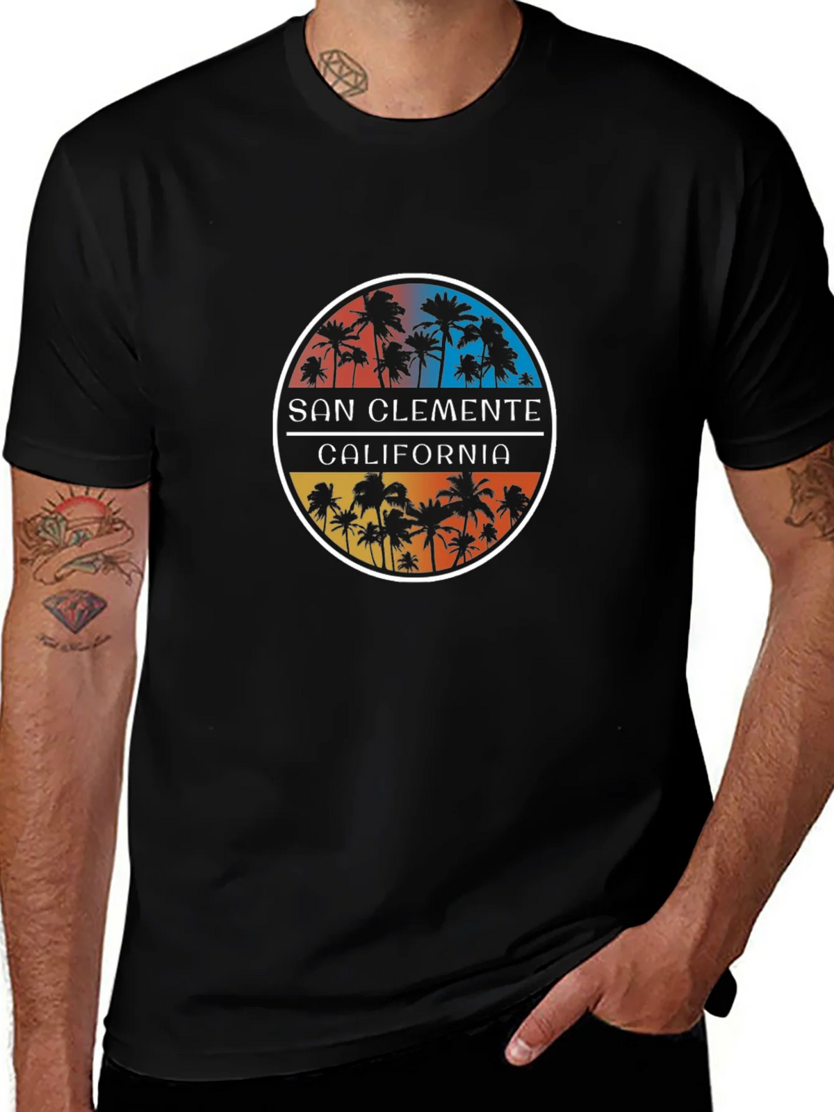 San Clemente California Palm Tree Graphic Tee product image 1