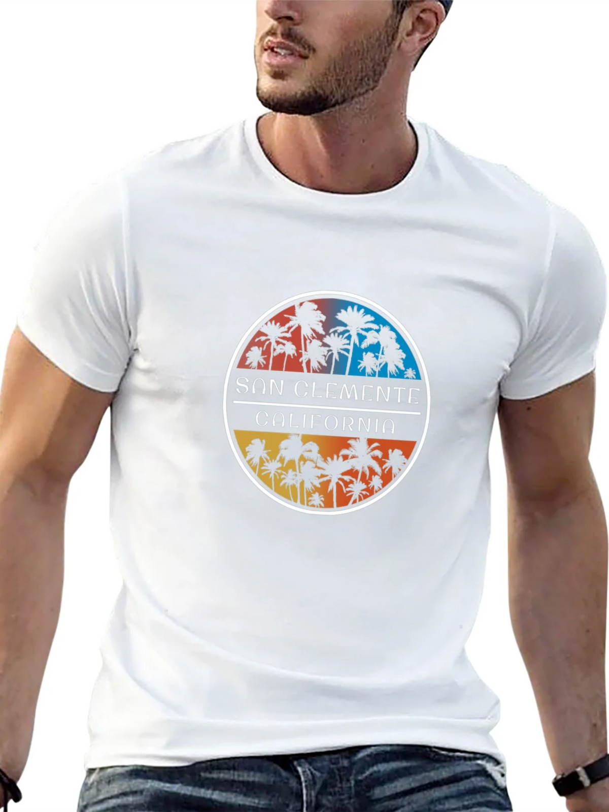 San Clemente California Palm Tree Graphic Tee product image 12