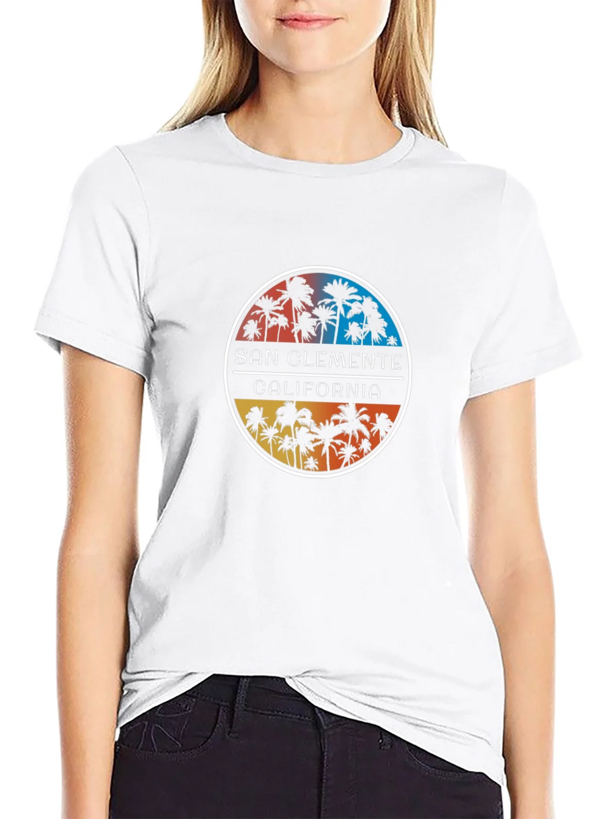 San Clemente California Palm Tree Graphic Tee product image 8