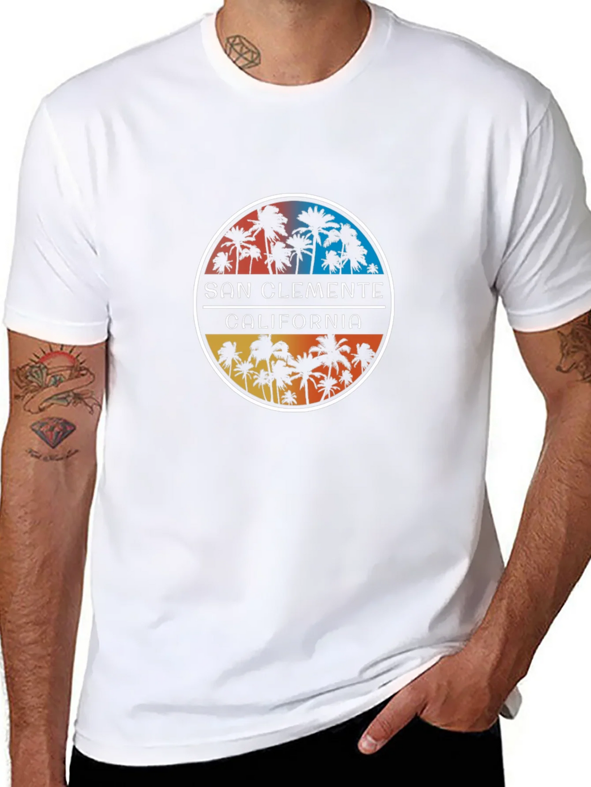 San Clemente California Palm Tree Graphic Tee product image 7
