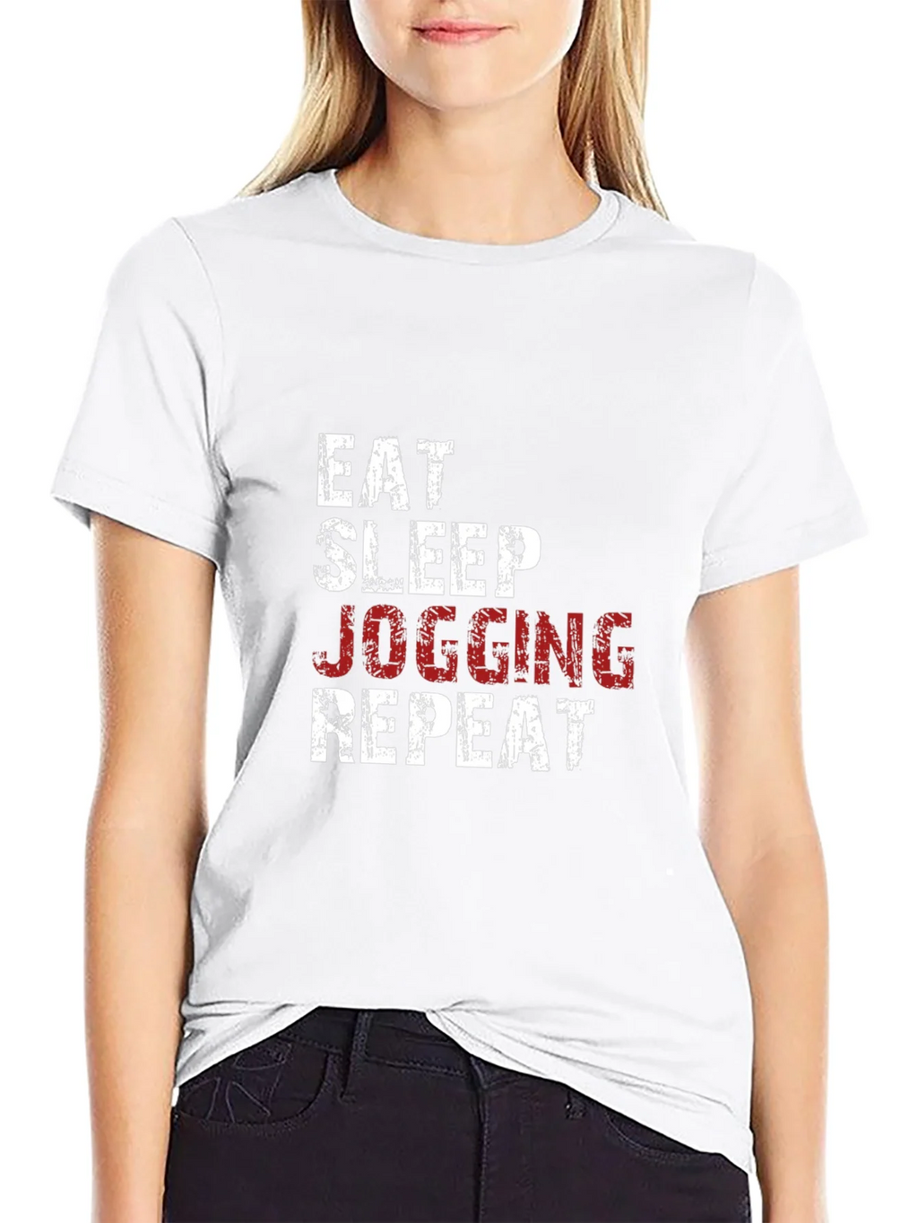 Eat Sleep Jogging Repeat Graphic Tee - Black product image 8