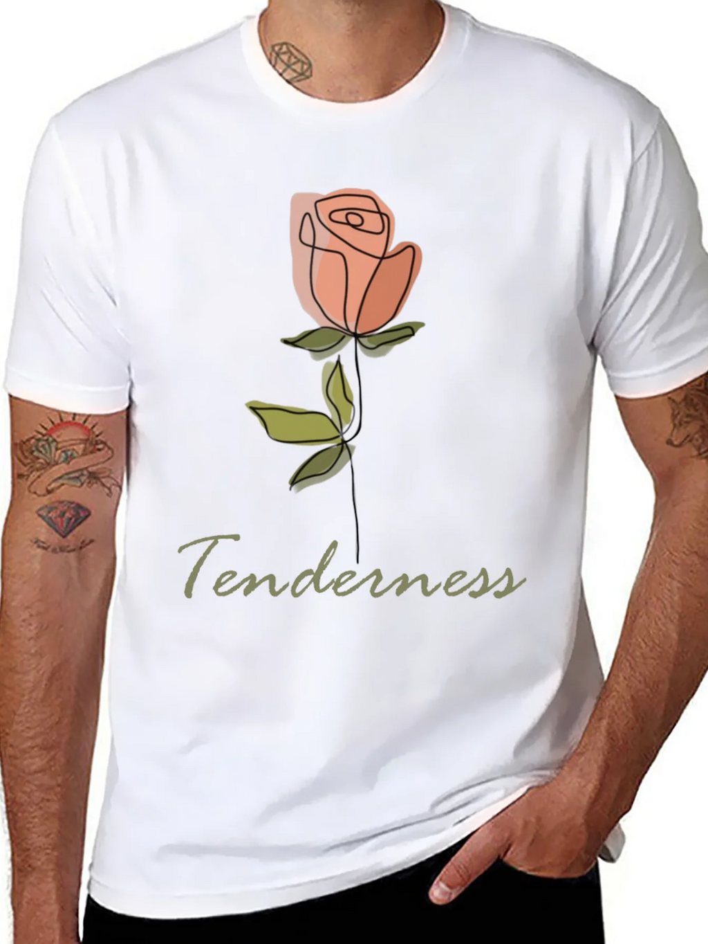 Tenderness Rose Graphic Tee - Stylish Comfort product image 7