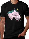 Unicorn Braces Graphic T-Shirt - Novelty Tee product image 1