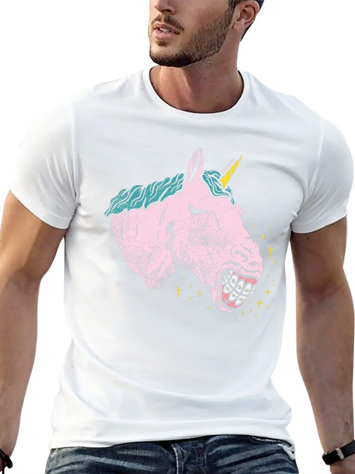 Unicorn Braces Graphic T-Shirt - Novelty Tee product image 12