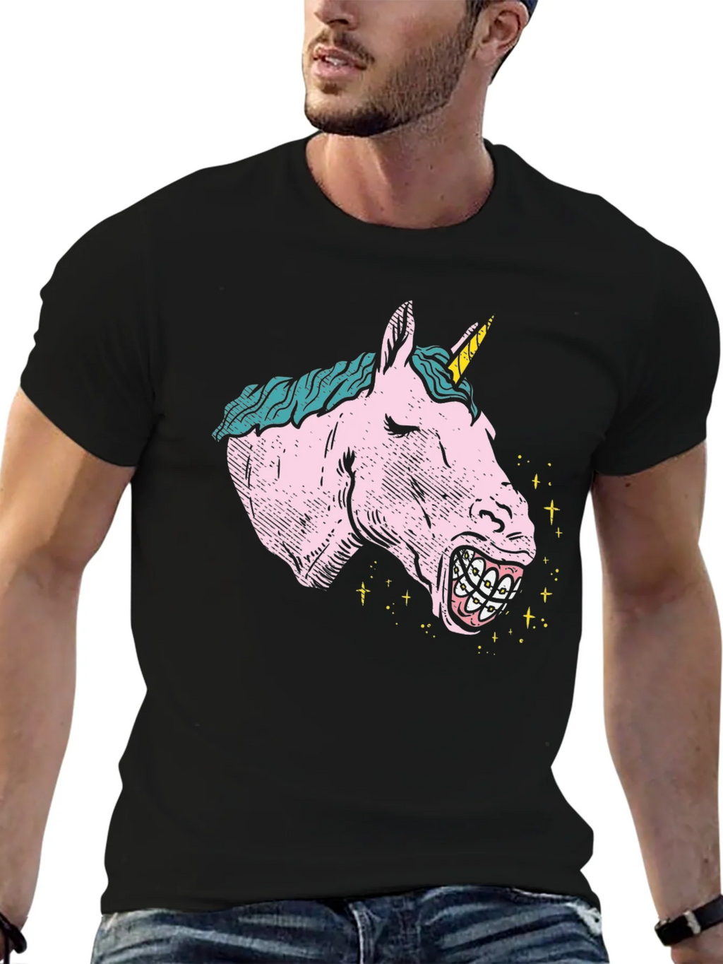 Unicorn Braces Graphic T-Shirt - Novelty Tee product image 6