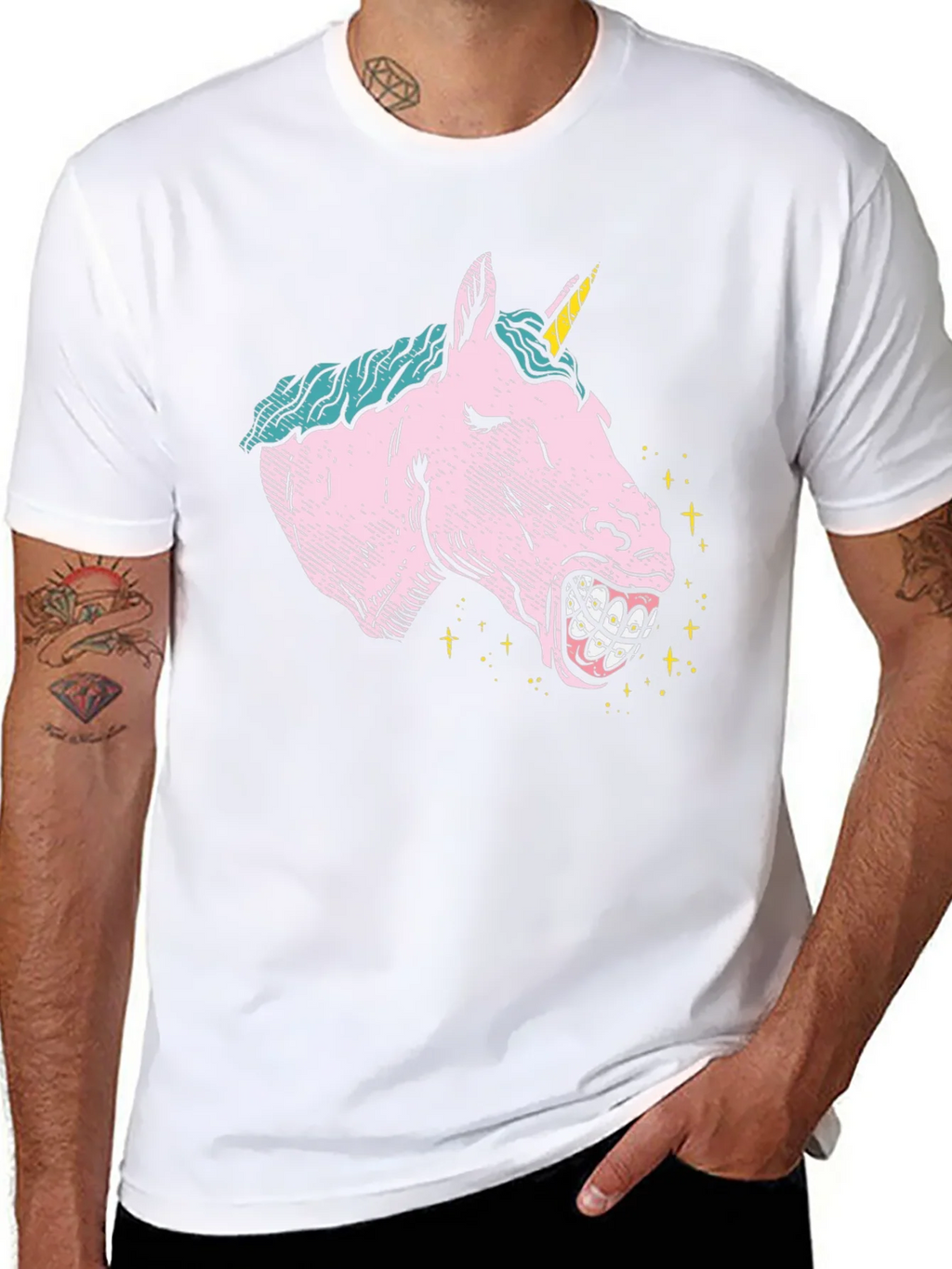 Unicorn Braces Graphic T-Shirt - Novelty Tee product image 7