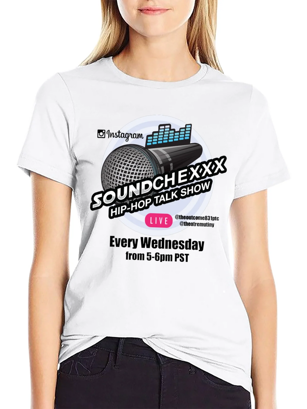 Soundchexxx Hip-Hop Talk Show Black T-Shirt product image 8