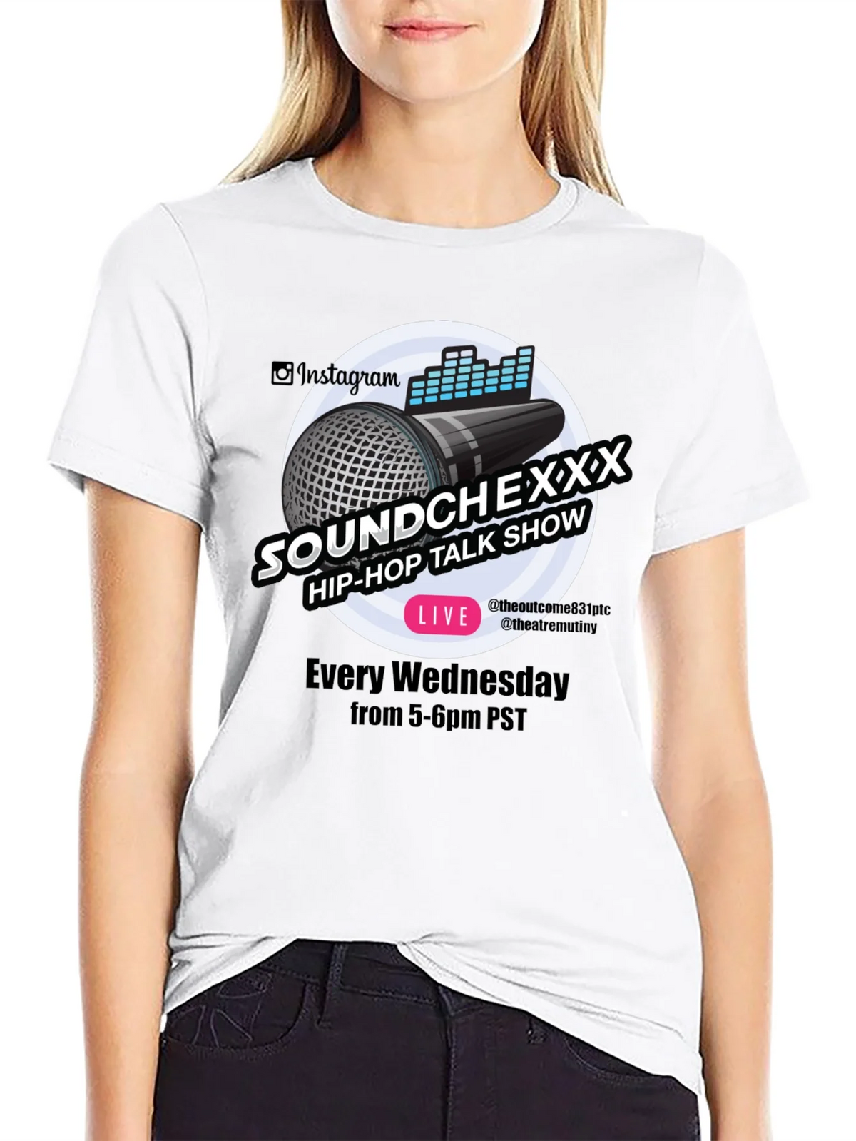 Soundchexxx Hip-Hop Talk Show Black T-Shirt product image 8