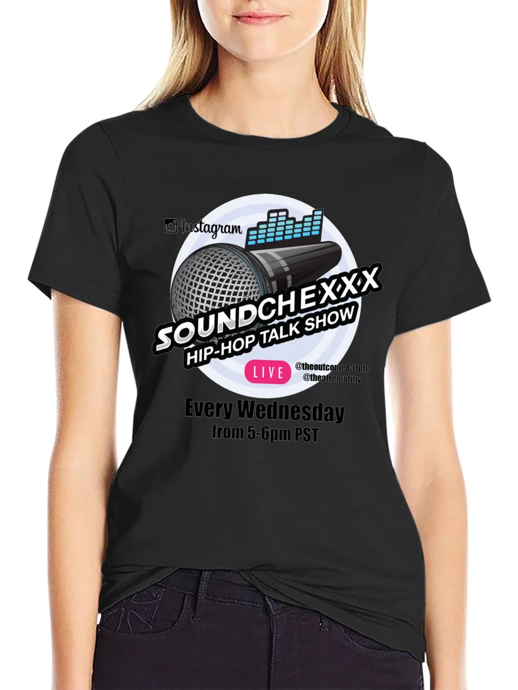 Soundchexxx Hip-Hop Talk Show Black T-Shirt product image 2
