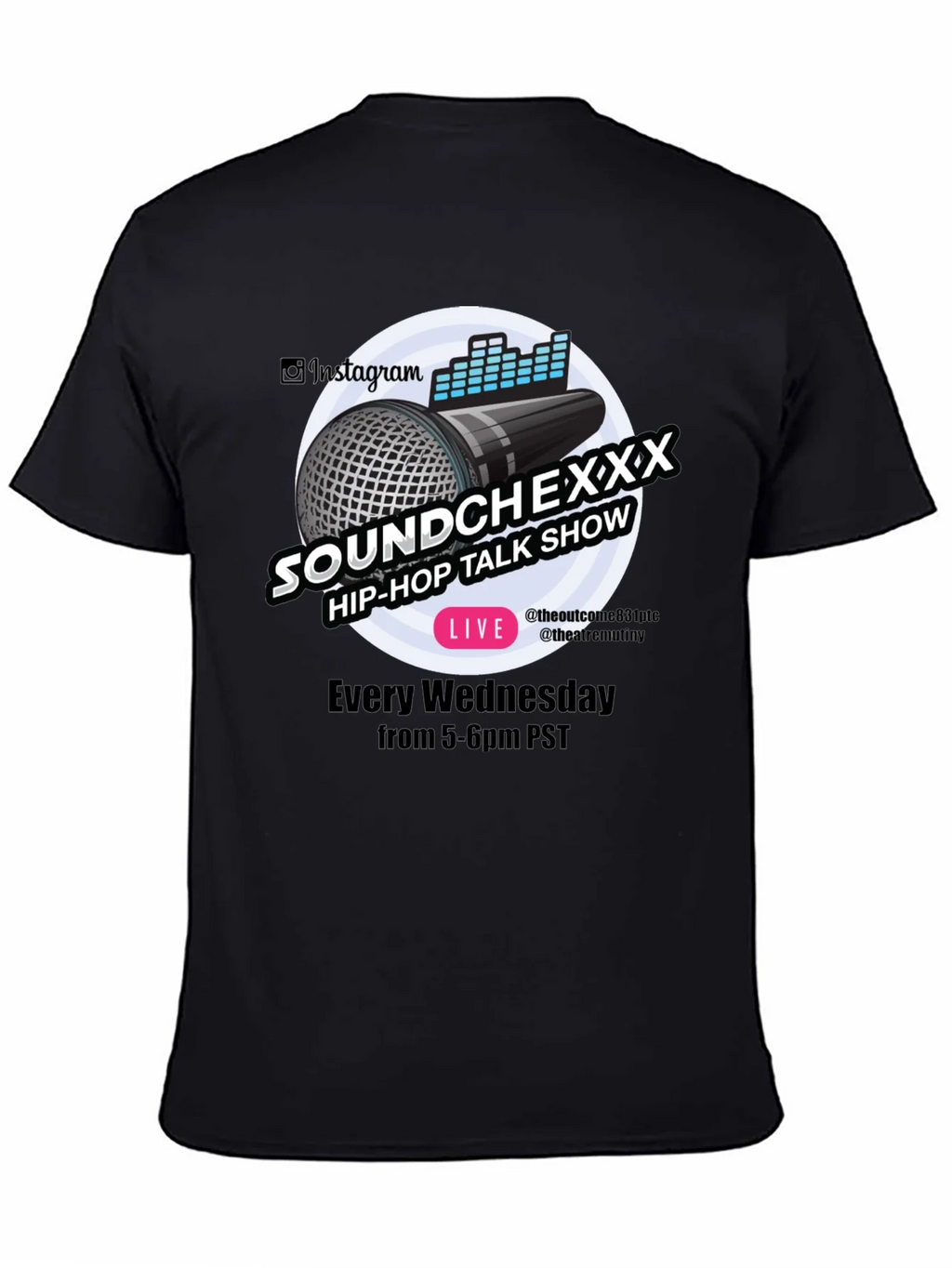 Soundchexxx Hip-Hop Talk Show Black T-Shirt product image 4