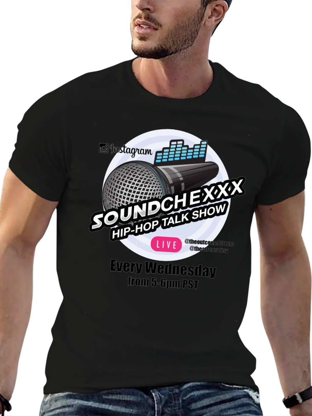 Soundchexxx Hip-Hop Talk Show Black T-Shirt product image 6