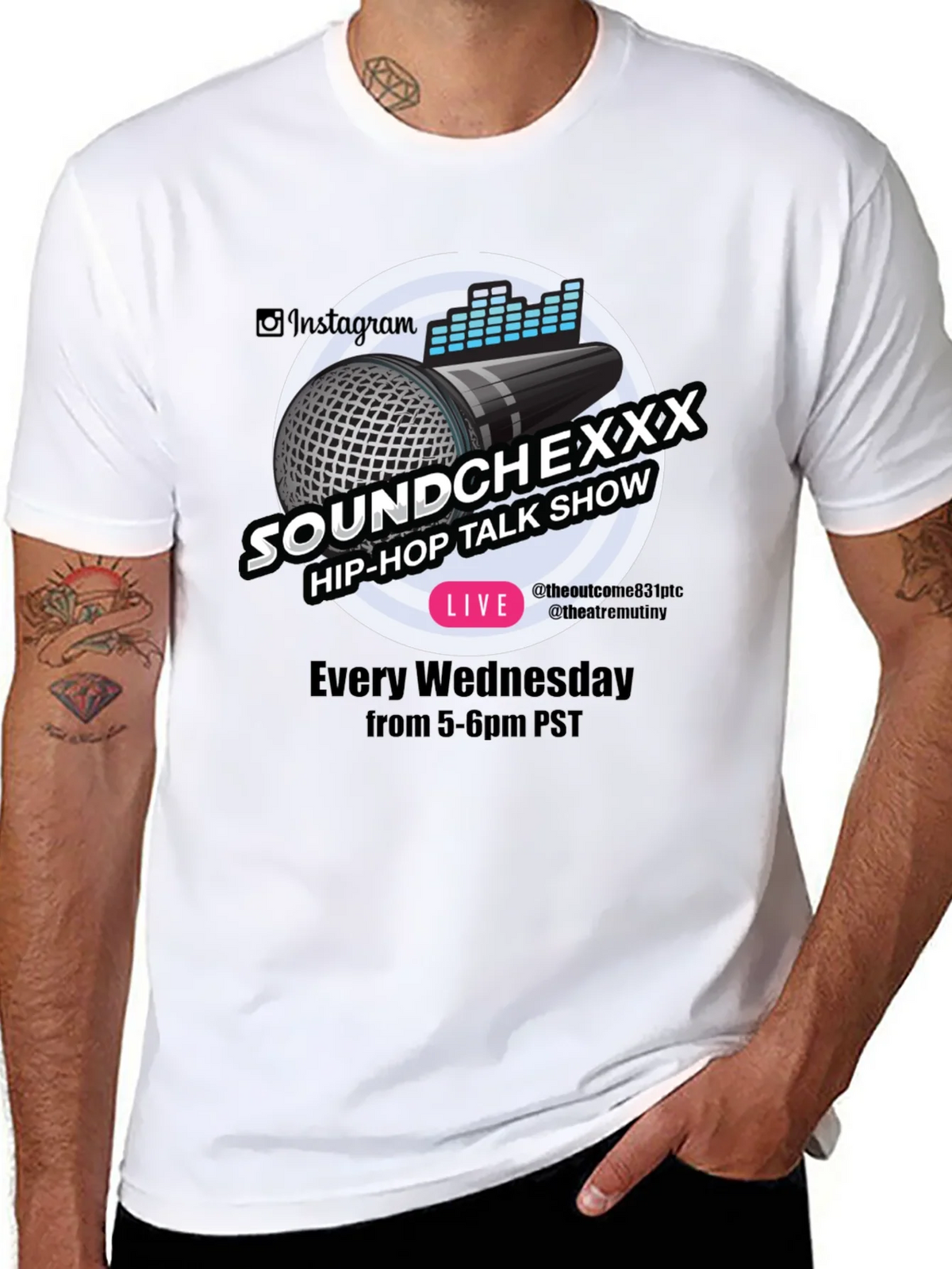 Soundchexxx Hip-Hop Talk Show Black T-Shirt product image 7