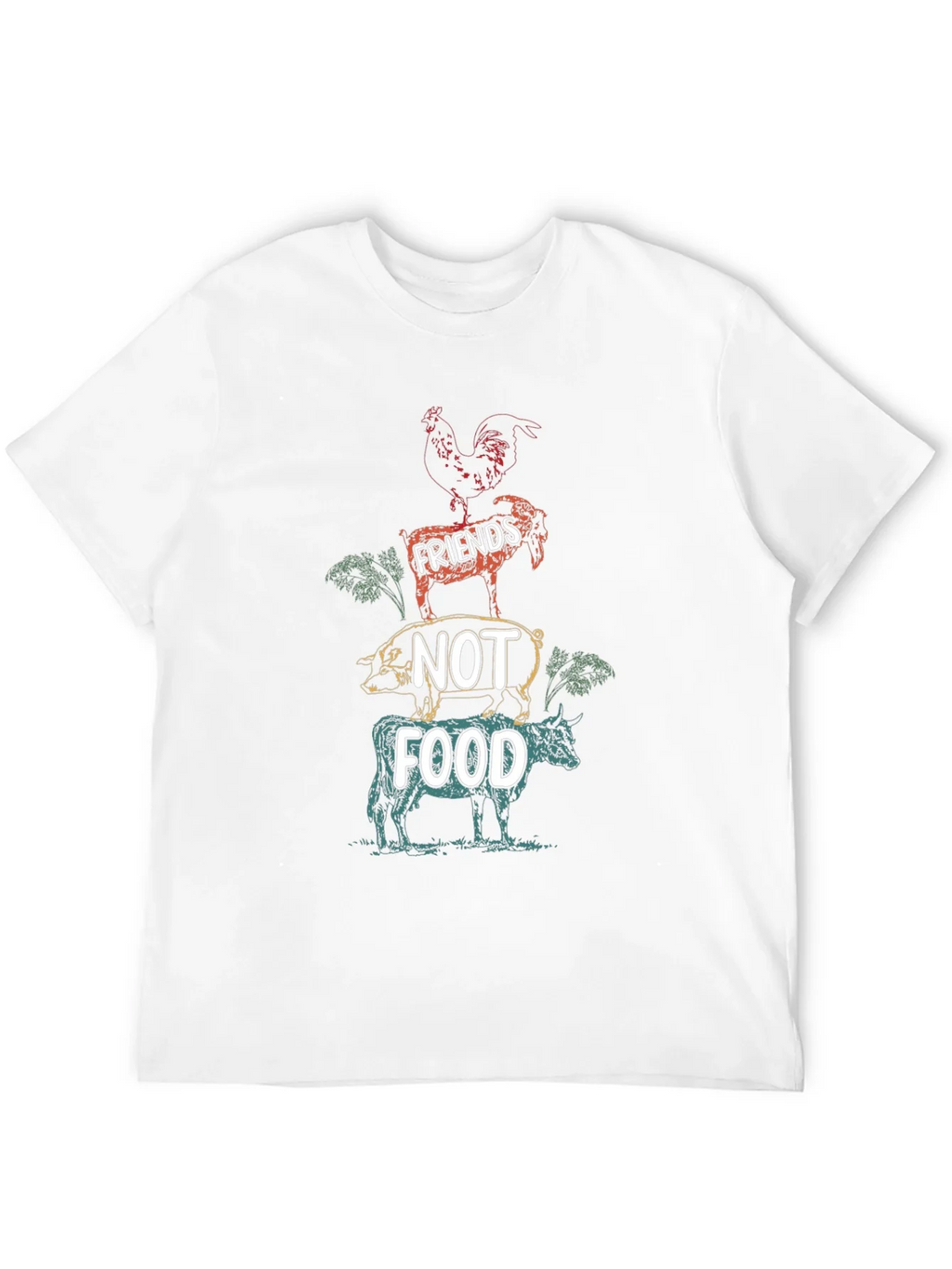 Vegan Friends Not Food Graphic Tee - Unisex Black T-Shirt product image 11