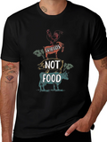 Vegan Friends Not Food Graphic Tee - Unisex Black T-Shirt product image 1
