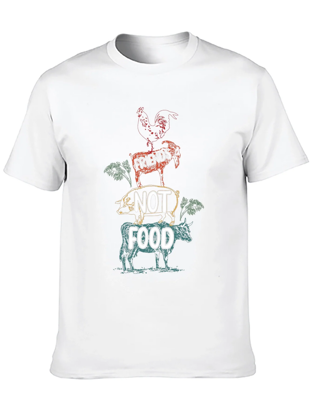Vegan Friends Not Food Graphic Tee - Unisex Black T-Shirt product image 9