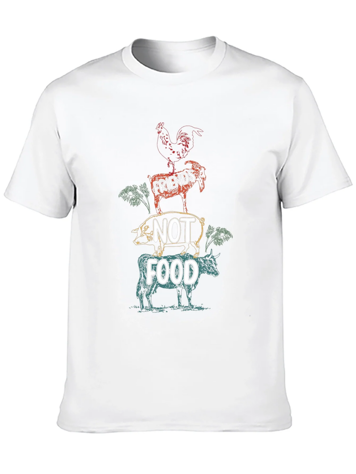 Vegan Friends Not Food Graphic Tee - Unisex Black T-Shirt product image 9