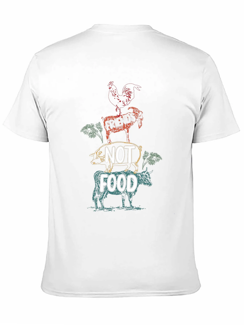 Vegan Friends Not Food Graphic Tee - Unisex Black T-Shirt product image 10
