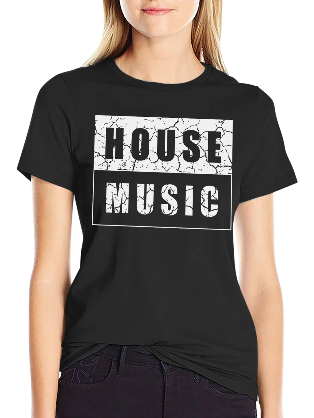 House Music Graphic T-Shirt - Black product image 2