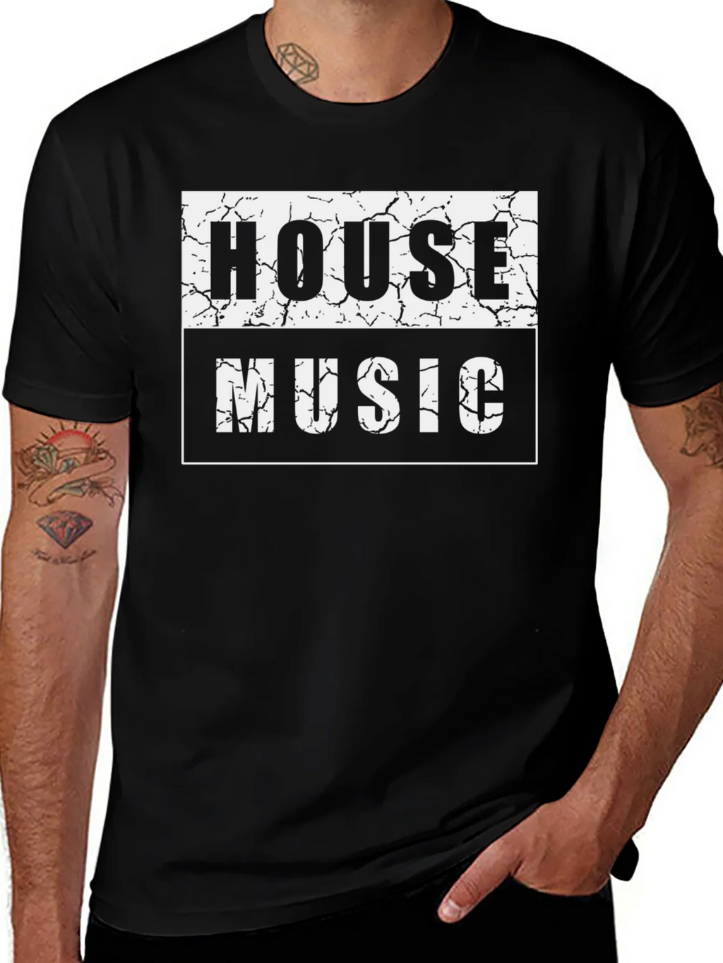 House Music Graphic T-Shirt - Black product image 1