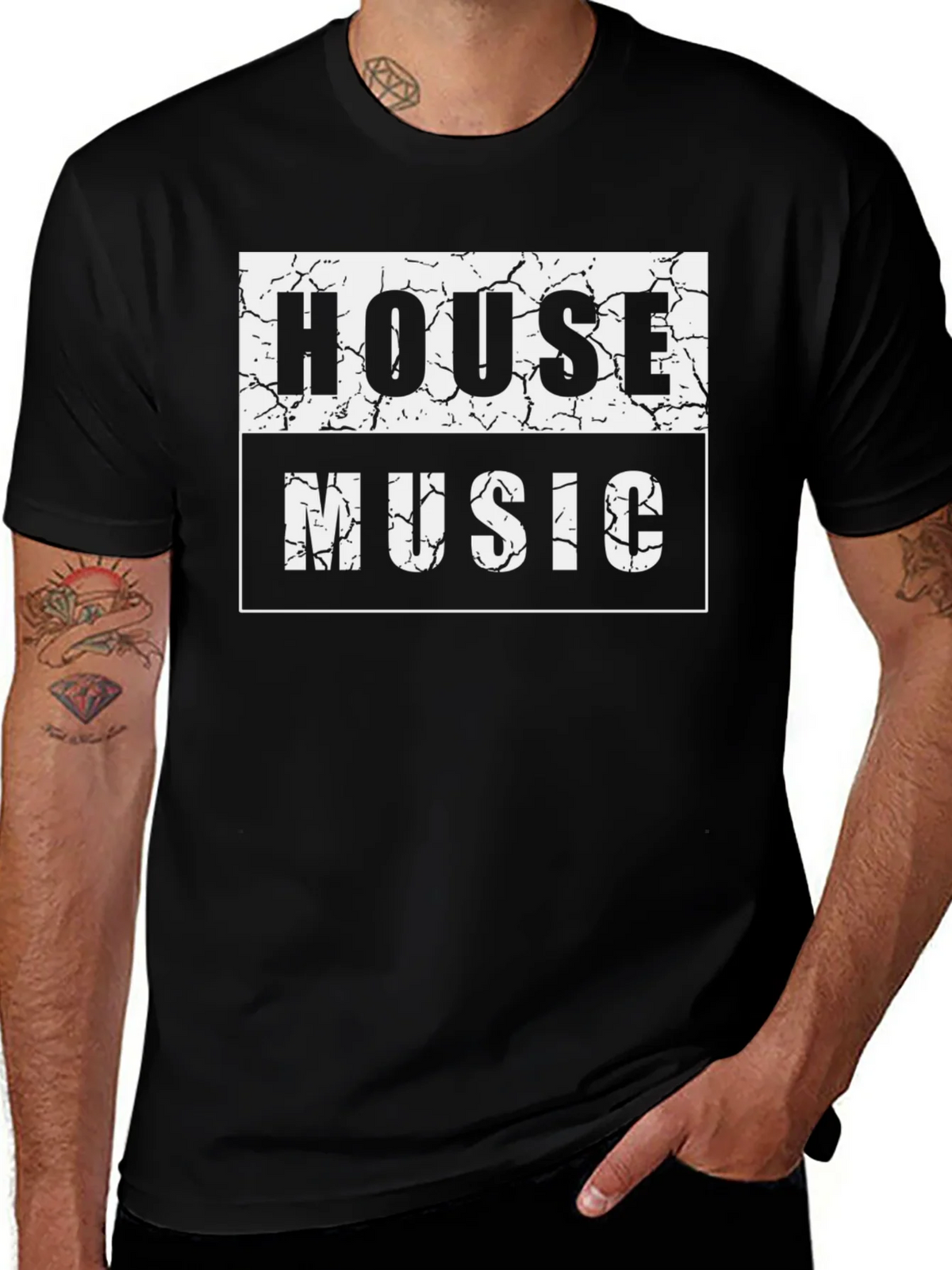 House Music Graphic T-Shirt - Black product image 1