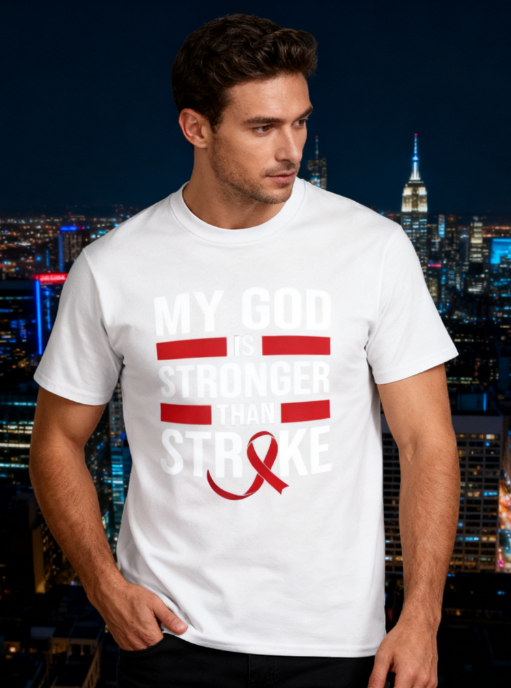 My God Is Stronger Than Stroke Unisex T-Shirt - Awareness product image 2
