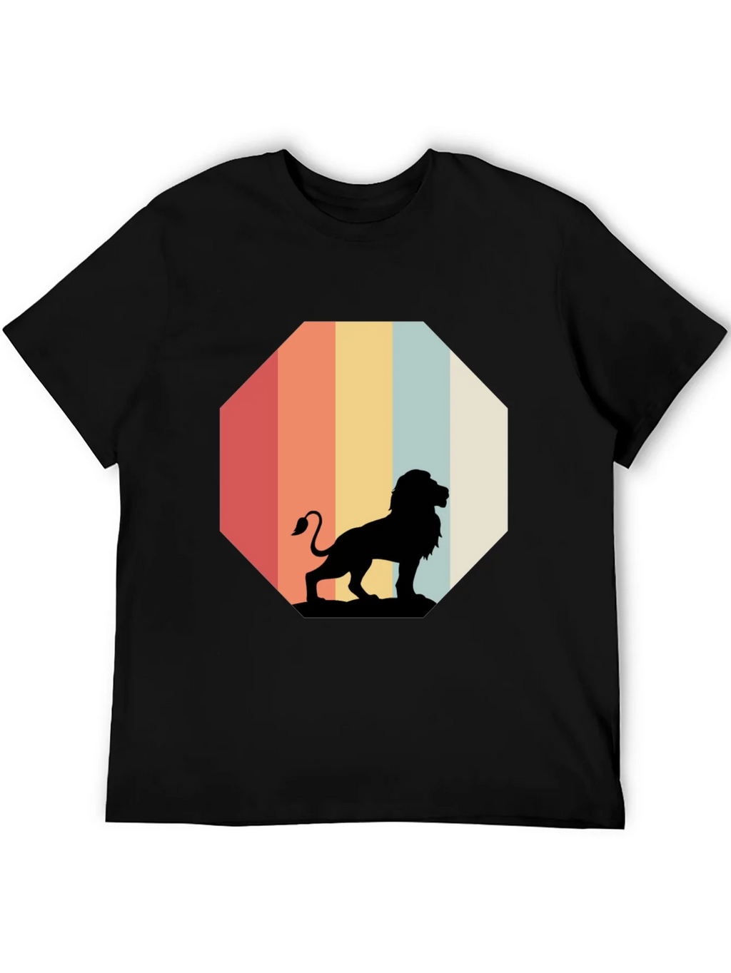 Retro Lion Graphic Tee - Classic Black T-Shirt product image 5