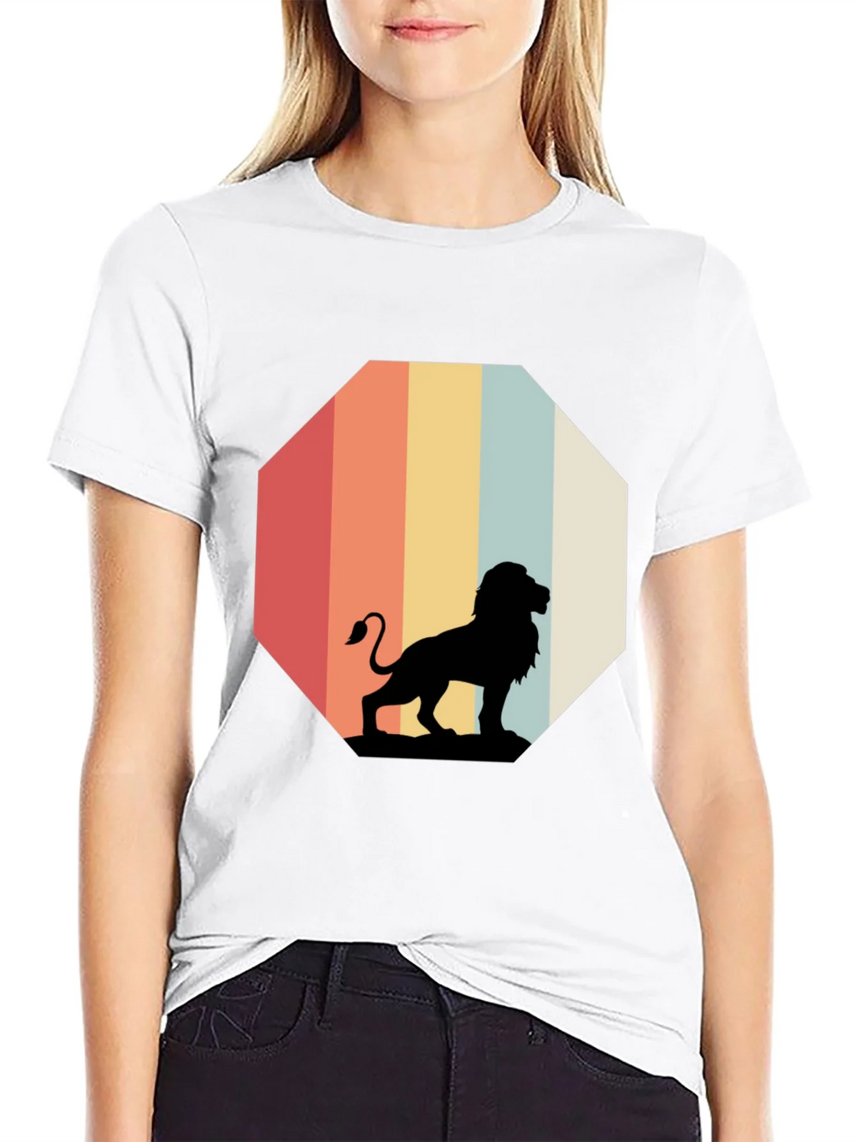 Retro Lion Graphic Tee - Classic Black T-Shirt product image 8
