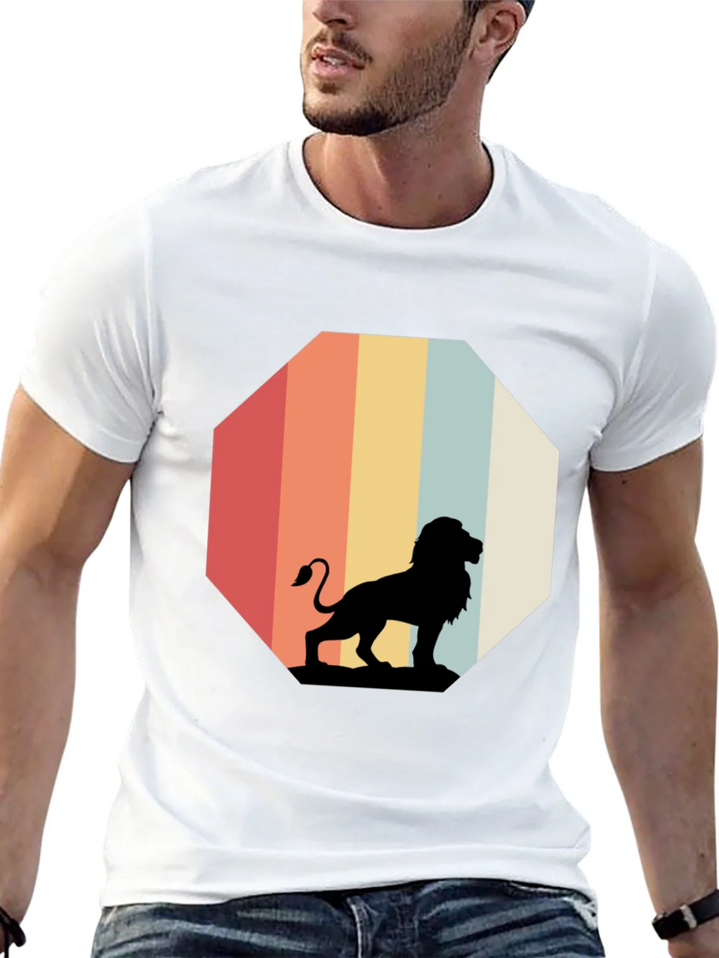 Retro Lion Graphic Tee - Classic Black T-Shirt product image 12