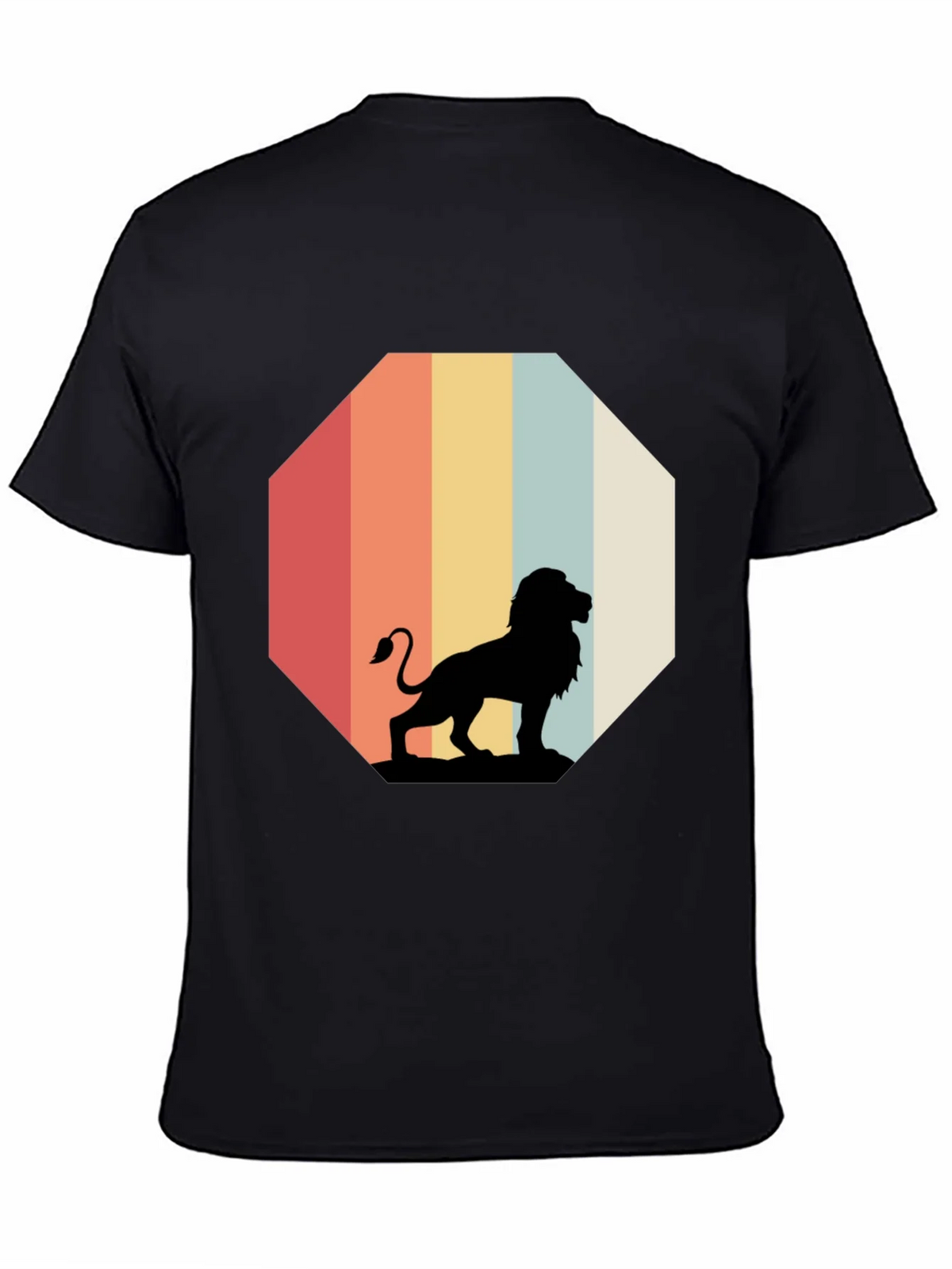 Retro Lion Graphic Tee - Classic Black T-Shirt product image 4