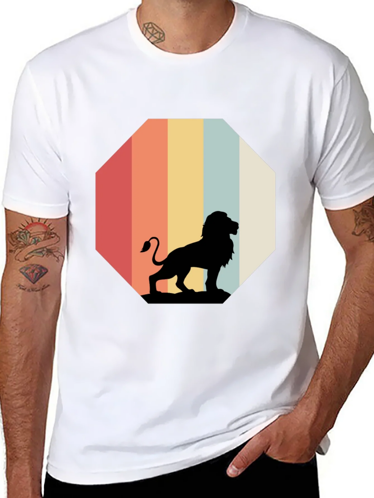 Retro Lion Graphic Tee - Classic Black T-Shirt product image 7