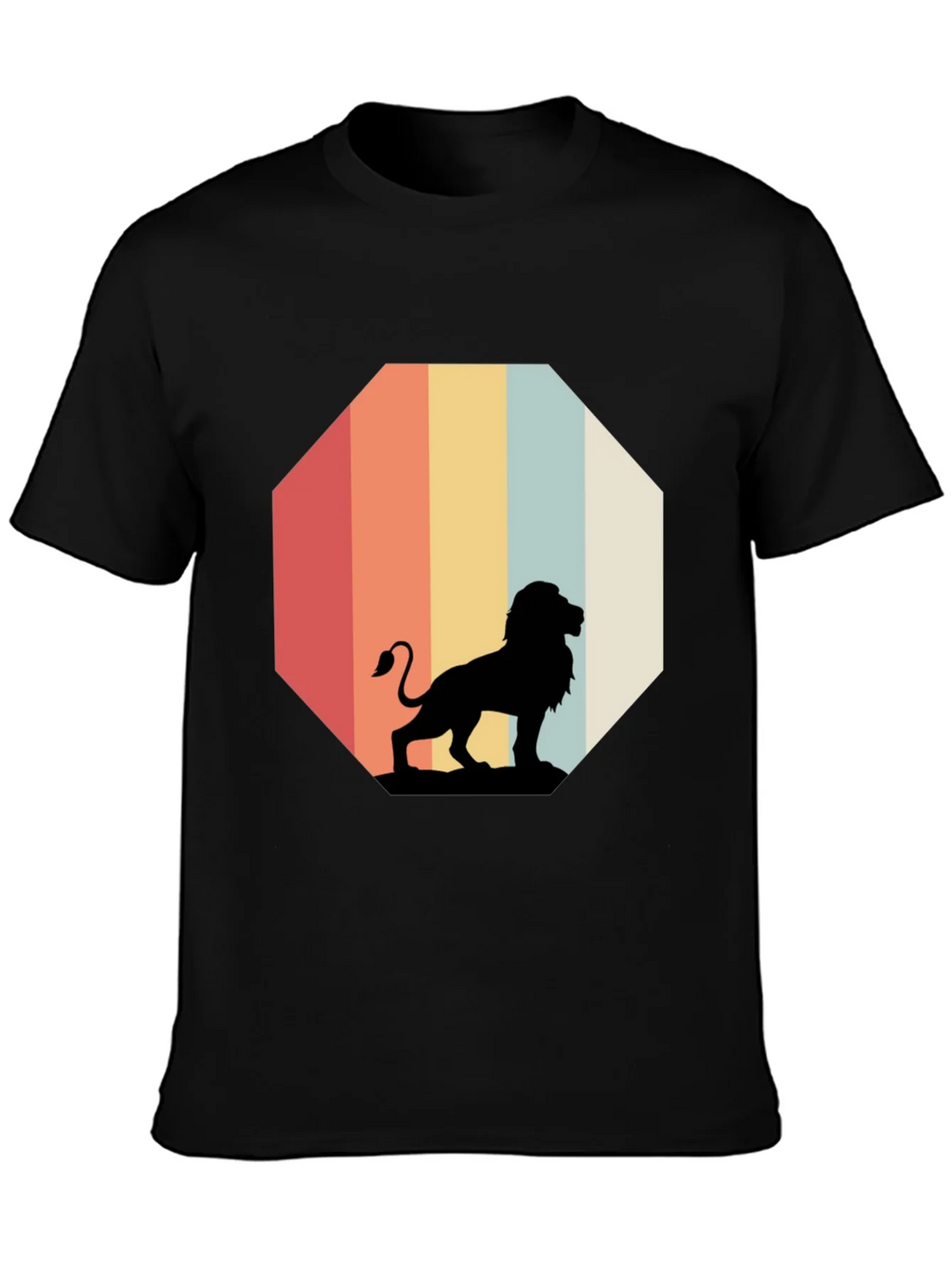 Retro Lion Graphic Tee - Classic Black T-Shirt product image 3