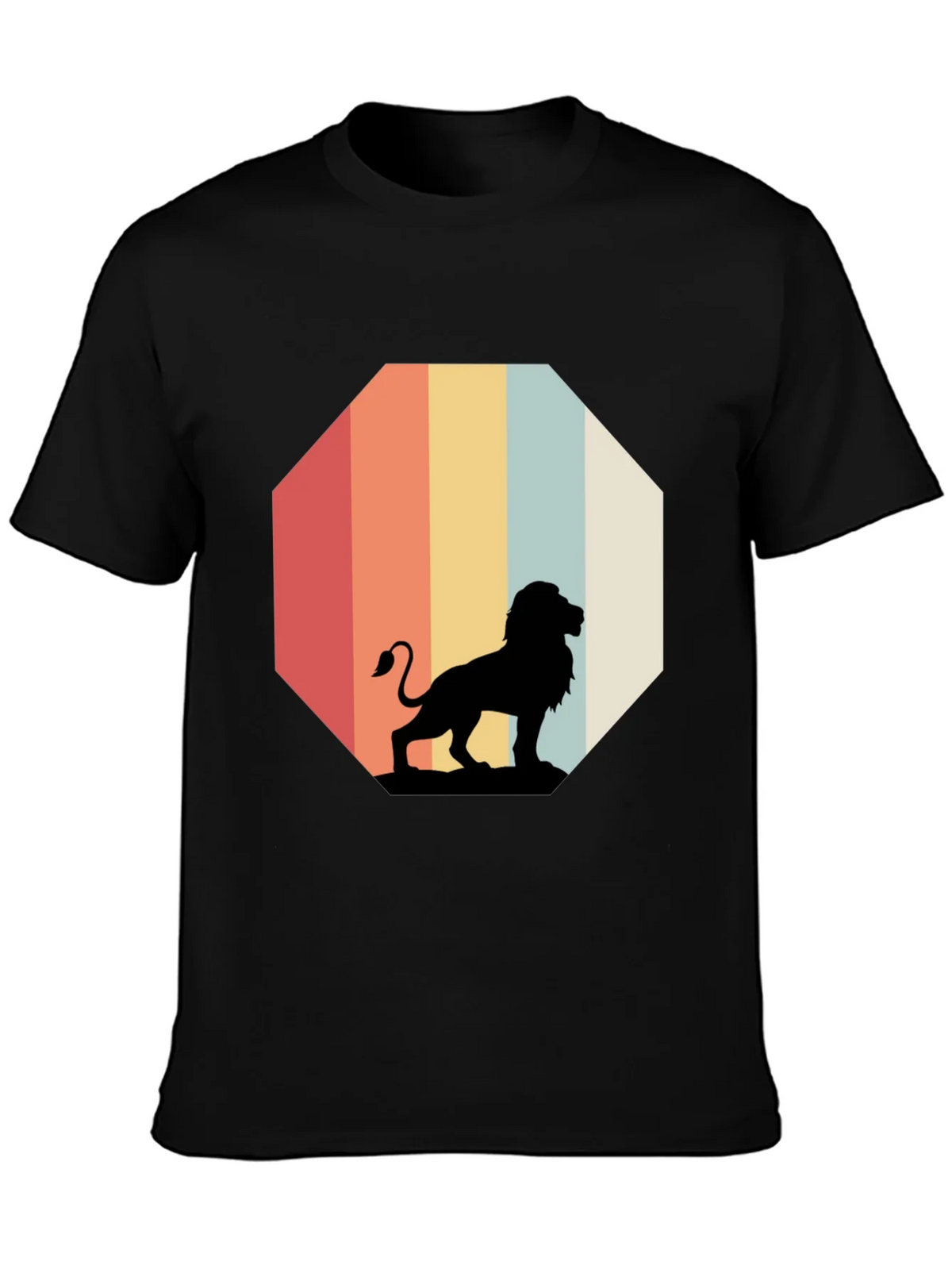 Retro Lion Graphic Tee - Classic Black T-Shirt product image 3