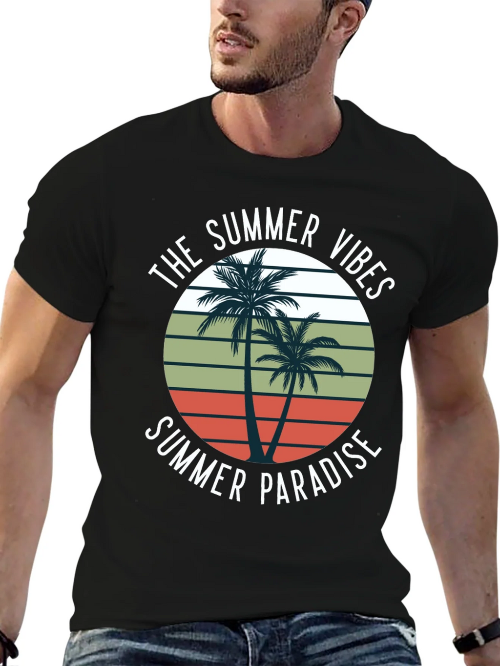 Summer Vibes Palm Tree Graphic T-Shirt product image 3