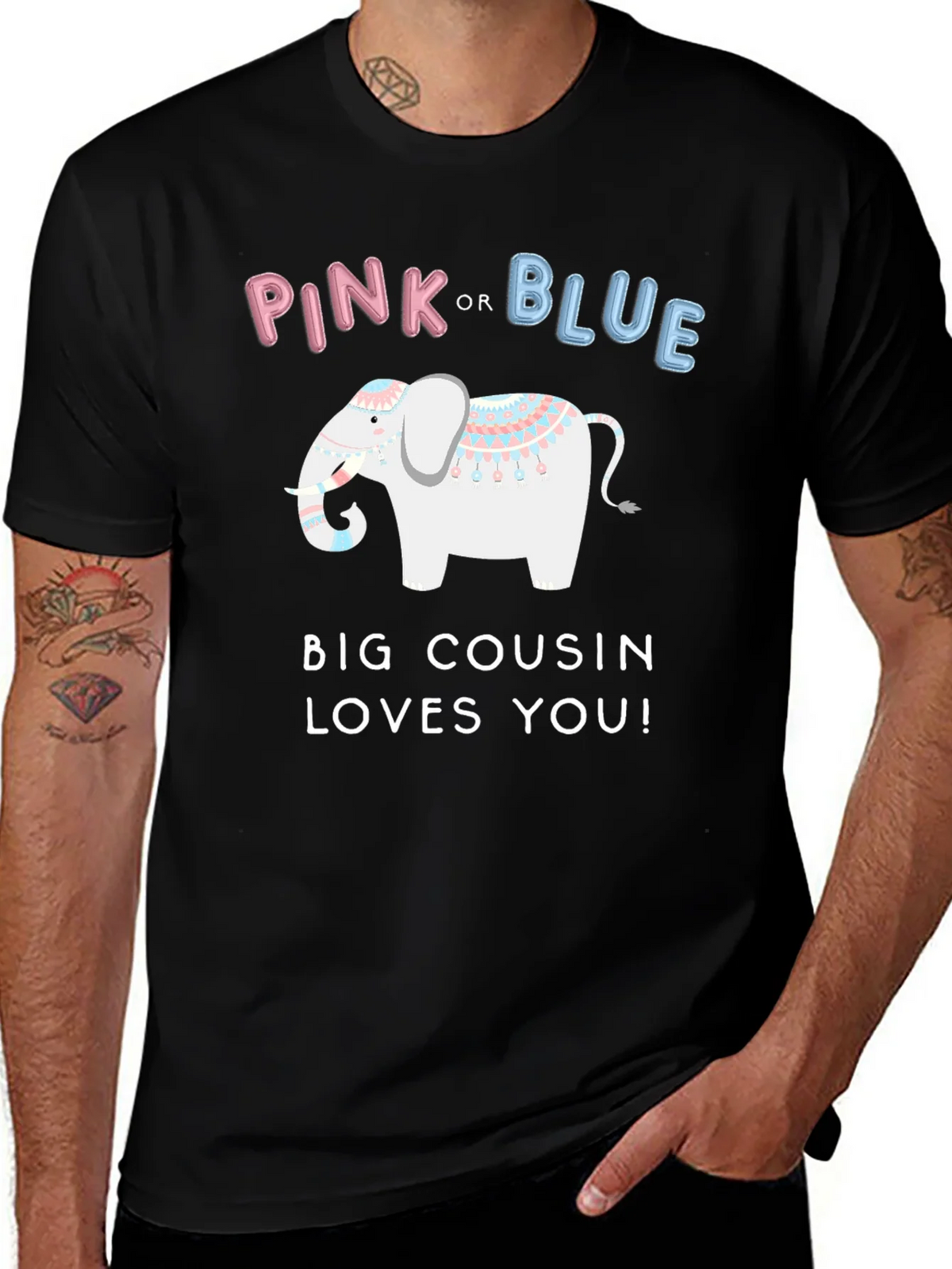 Pink or Blue Big Cousin Loves You T-Shirt product image 1