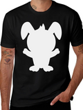 Cute Bunny Silhouette Black T-Shirt product image 1