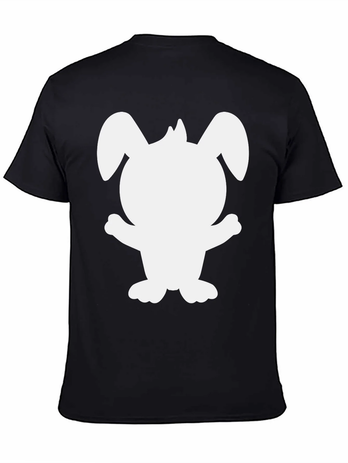 Cute Bunny Silhouette Black T-Shirt product image 4